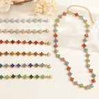 Collier Chance vert en acier inoxydable doré