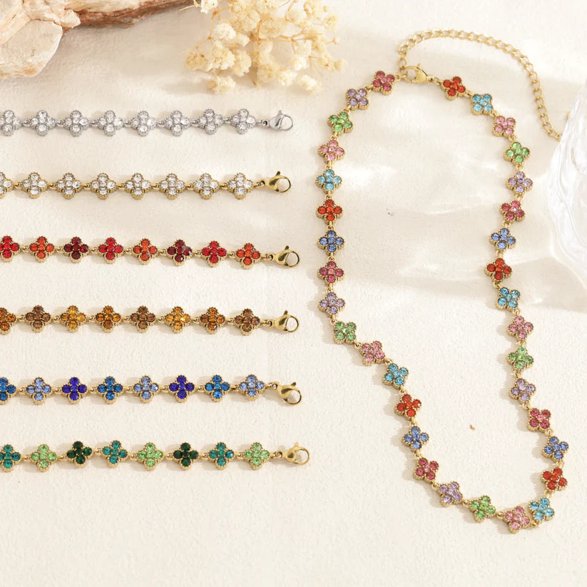 Collier Chance rouge en acier inoxydable doré