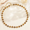 Collier Chance marron en acier inoxydable doré