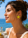 Boucles d’oreilles Étoile de Mer jaunes – Acier inoxydable doré