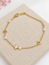Fijne gouden roestvrijstalen damesarmband – trendy opengewerkte motieven