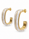 Boucles d’oreilles créoles ovales en acier inoxydable doré – 4 coloris, 3,5 cm