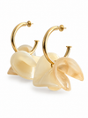 Boucles d’oreilles créoles à pétales ondulés en acier inoxydable doré – 4 coloris, 5 cm