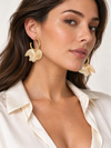 Boucles d’oreilles créoles à pétales ondulés en acier inoxydable doré – 4 coloris, 5 cm