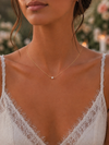 Collier et chaîne de dos dorée perles – acier inoxydable