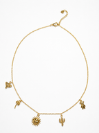 Collier charms bohème en acier inoxydable doré – esprit summer vibes