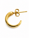 Boucles d’oreilles mini créoles double rang dorées nacre – 1.5 cm