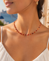 Collier Chance rouge en acier inoxydable doré