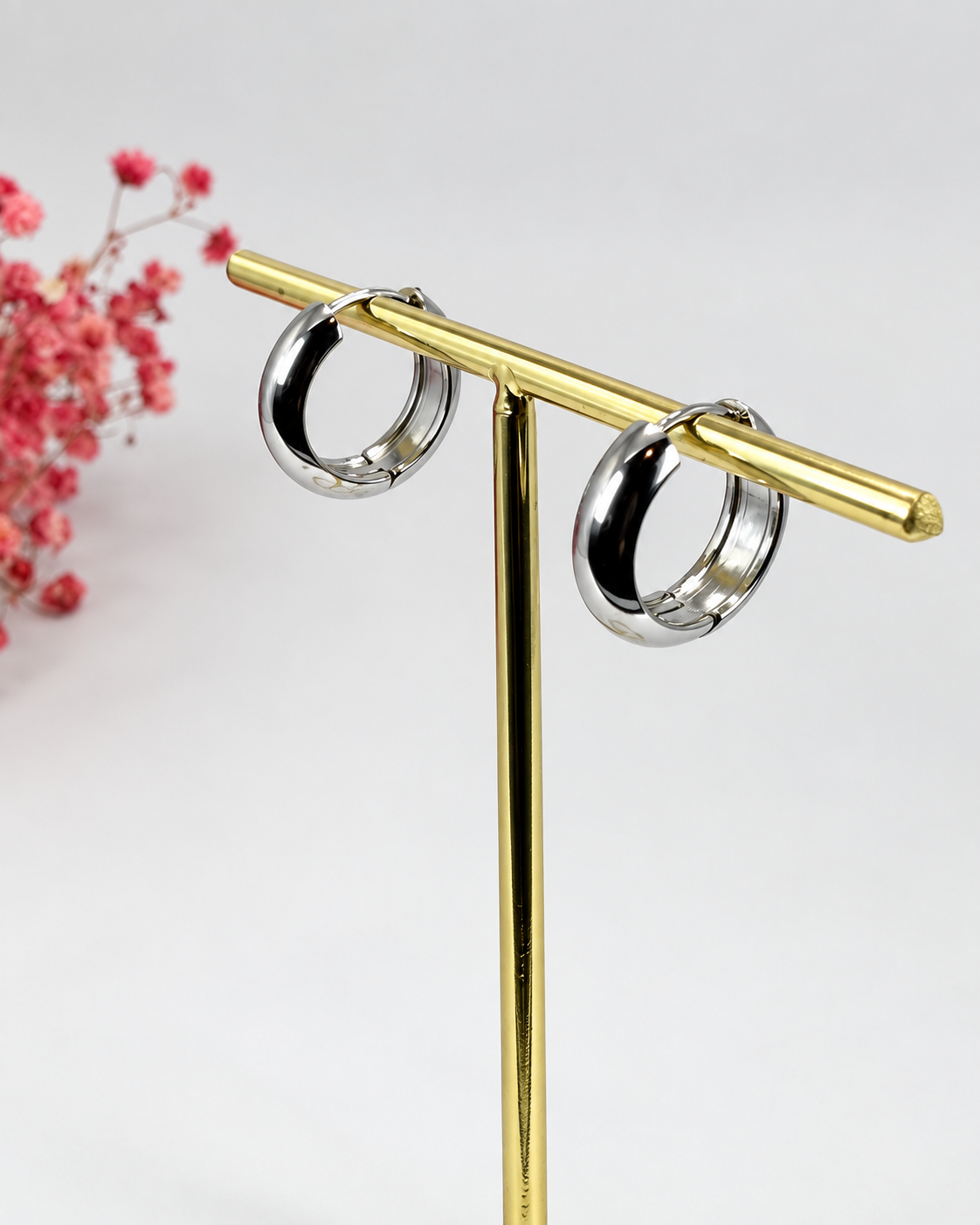 Mini-Creolen Sonne goldfarben – Edelstahl