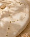 Collier Y étoile de mer doré en acier inoxydable