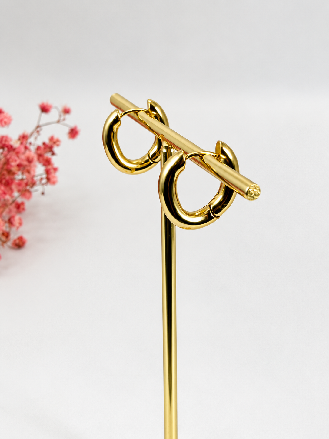 Mini-Creolen Sonne goldfarben – Edelstahl