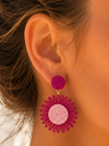 Boucles d’oreilles soleil rose et fuchsia diamètre 5cm – Le bijou bohème ultra féminin de l’été 🌸☀️