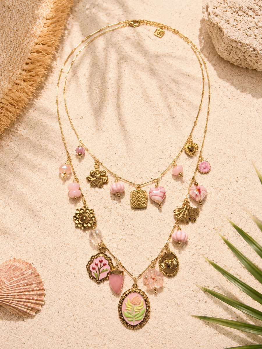 Collier Multi-Rang Estival Bohème Chic – Acier Inoxydable Doré
