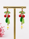 Boucles d’oreilles cerises pendantes 5 cm – Acier inoxydable doré