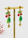 Boucles d’oreilles cerises pendantes 5 cm – Acier inoxydable doré