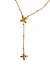 Verstellbare Lariat-Halskette mit Stern aus Edelstahl – Goldfarbene Kette mit Nordstern-Anhänger