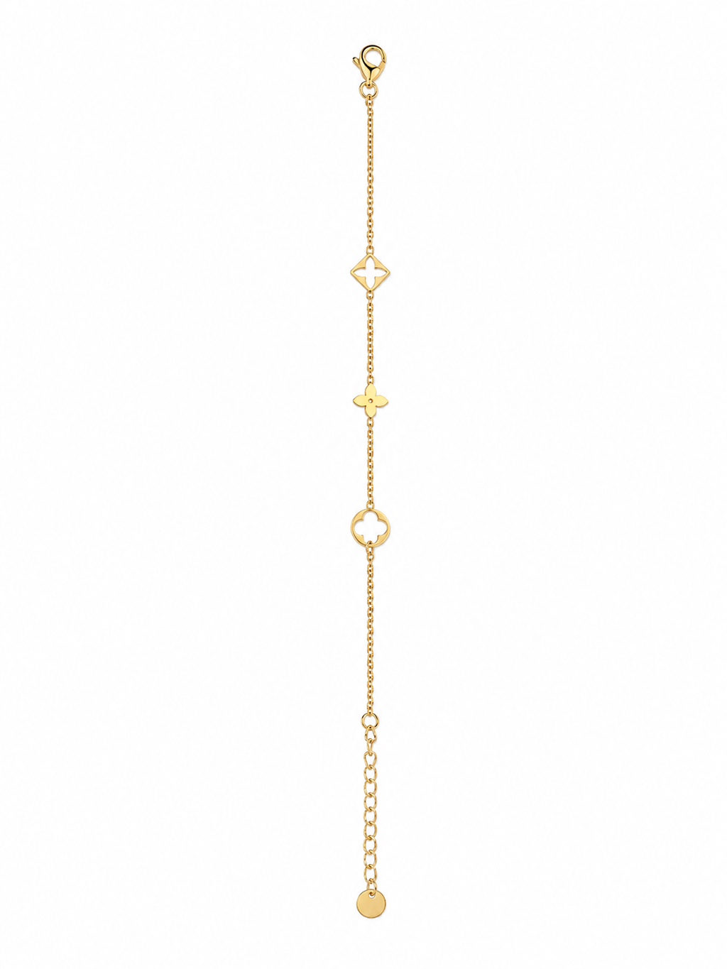 Bracelet fin femme en acier inoxydable doré – motifs ajourés tendance