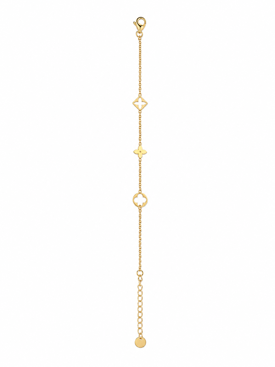 Bracelet fin femme en acier inoxydable doré – motifs ajourés tendance