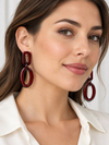 Boucles d’oreilles pendantes ovales en résine à enfiler – 6 cm