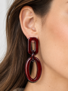Boucles d’oreilles pendantes ovales en résine à enfiler – 6 cm