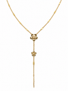 Collier Y fleur dorée en acier inoxydable – Élégance fine et tendance estivale