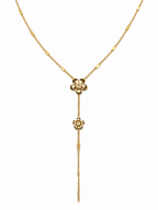 Collier Y fleur dorée en acier inoxydable – Élégance fine et tendance estivale