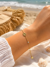 Bracelet fin fleur en acier inoxydable doré – bijou femme délicat et tendance