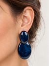 Boucles d’oreilles clips ovales en résine – 6,5 cm