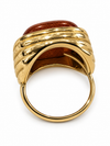 Bague avec pierre en acier inoxydable doré – 5 variantes, motif 2 cm