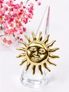 Bague grand soleil ajustable en acier inoxydable doré