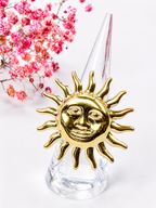 Bague grand soleil ajustable en acier inoxydable doré