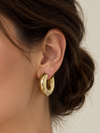 Boucles d'oreilles créoles épaisses en acier inoxydable – Dorées ou argentées – 2,2 cm