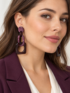 Boucles d’oreilles pendantes géométriques en résine – 4 coloris