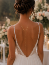 Collier et chaîne de dos dorée perles – acier inoxydable