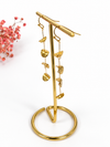 Boucles d’oreilles pendantes à pastilles martelées dorées – 6,5 cm
