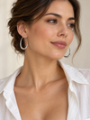 Boucles d'oreilles créoles ovales ouvertes en acier inoxydable – Dorées ou argentées – 4 cm