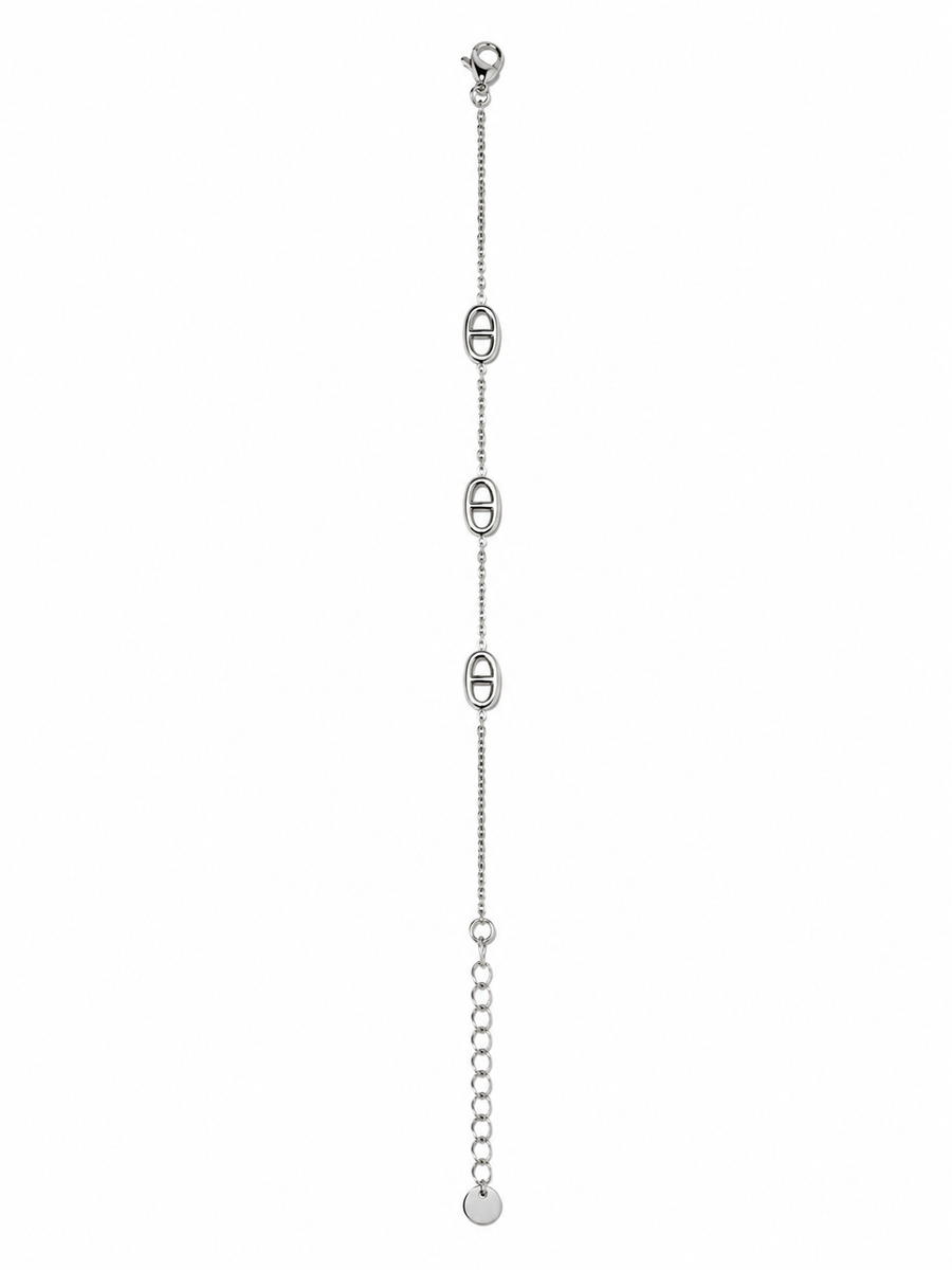 Bracelet fin chaîne d’ancre en acier inoxydable argenté – bijou femme élégant et minimaliste