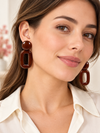 Boucles d’oreilles pendantes en résine ajourée – 5,5 cm