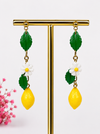Boucles d’oreilles citron pendantes 7 cm – Acier inoxydable doré