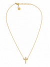 Collier pendentif croix strass en acier inoxydable doré – raffiné et lumineux