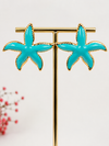 Boucles d’oreilles Étoile de Mer turquoise – Acier inoxydable doré