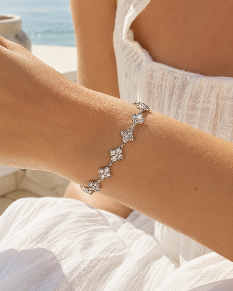 Bracelet Chance cristal en acier inoxydable argenté