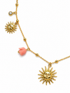 Collier charms soleil et lune en acier inoxydable doré – style bohème estival
