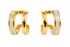 Boucles d’oreilles mini créoles double rang dorées nacre – 1.5 cm