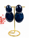 Boucles d’oreilles clips ovales en résine – 6,5 cm