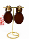 Boucles d’oreilles clips ovales en résine – 6,5 cm