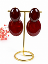 Boucles d’oreilles clips ovales en résine – 6,5 cm