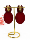 Boucles d’oreilles clips ovales en résine – 6,5 cm