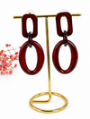 Boucles d’oreilles pendantes ovales en résine à enfiler – 6 cm