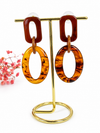 Boucles d’oreilles pendantes ovales en résine à enfiler – 6 cm